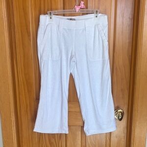 Juicy Couture White Cropped Terry Cloth Pants